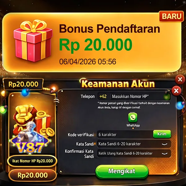 V87 Bonus Member Baru 100%